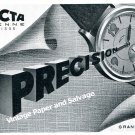 Vintage 1942 Recta Watch Company Switzerland 1940s Swiss Print Ad Advert Suisse