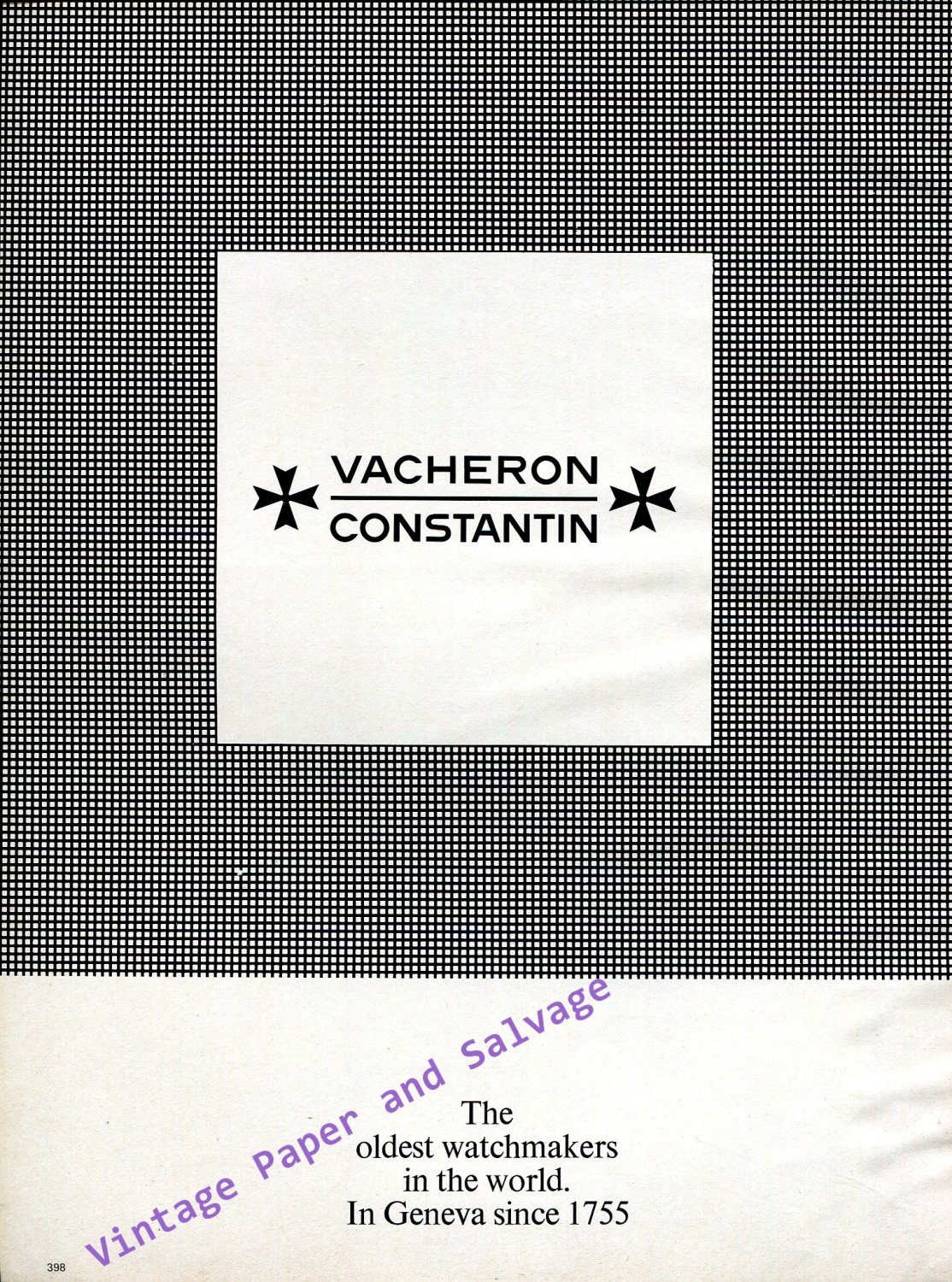 Vintage 1968 Vacheron Constantin Watch Co The Oldest Watchmakers in the World 1960s Swiss Print Ad