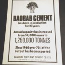 Vintage 1970s Bamburi Portland Cement Co Mombasa Bambu Baobab Cement Kenya 1970s Print Ad Advert