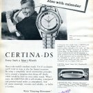 Vintage 1960 Certina DS Watch Advert Rugged Every Inch A Man's Watch Swiss Print Ad