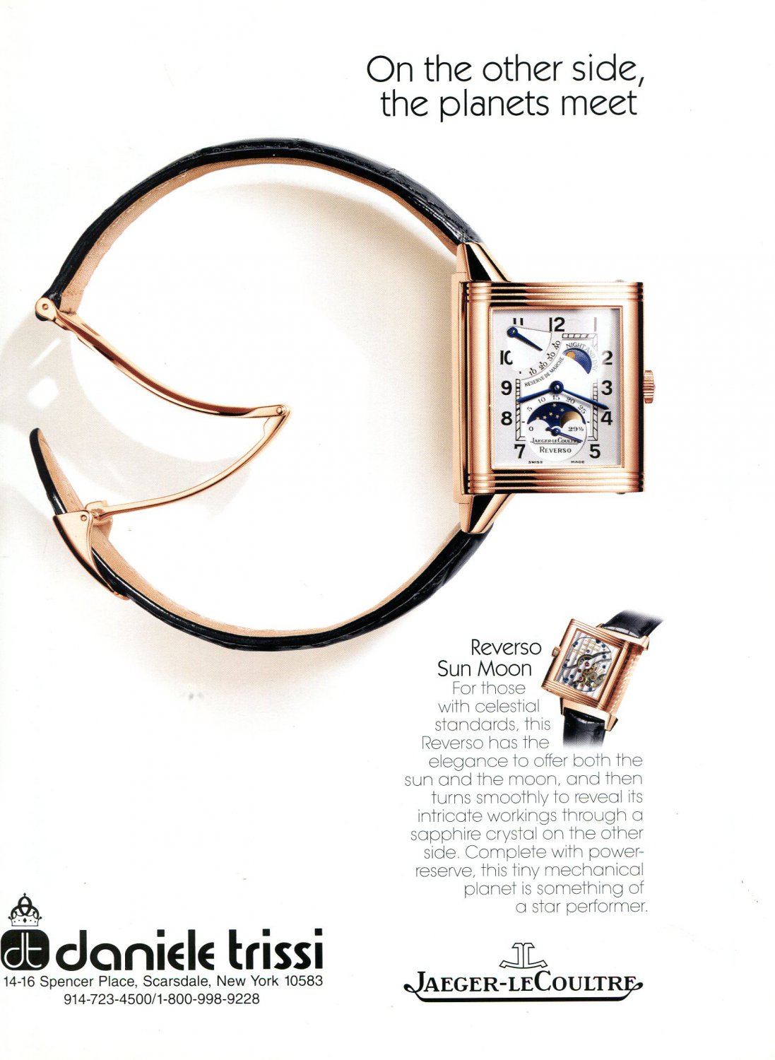Jaeger-LeCoultre Reverso Sun Moon Watch Ad Advert 2001 Magazine Advertisement