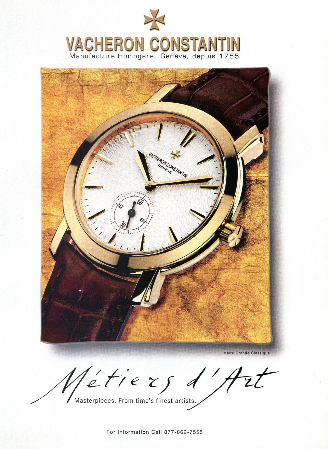 Vacheron Constantin Watch Company Masterpieces 2001 Ad Magazine Advertisement