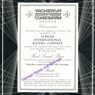 1949 Vacheron Constantin Watch Co First Serial Prize Rating Contest Vintage 1940s Swiss Print Ad
