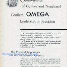 1956 Omega Watch Company Leadership in Precision Vintage 1950s Swiss Print Ad