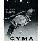 1948 Cyma Automatic Watch Advert Vintage 1940s Swiss Print Ad Switzerland Suisse