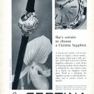 1960 Certina Sapphire Watch Advert Kurth Freres SA Swiss Print Ad Switzerland