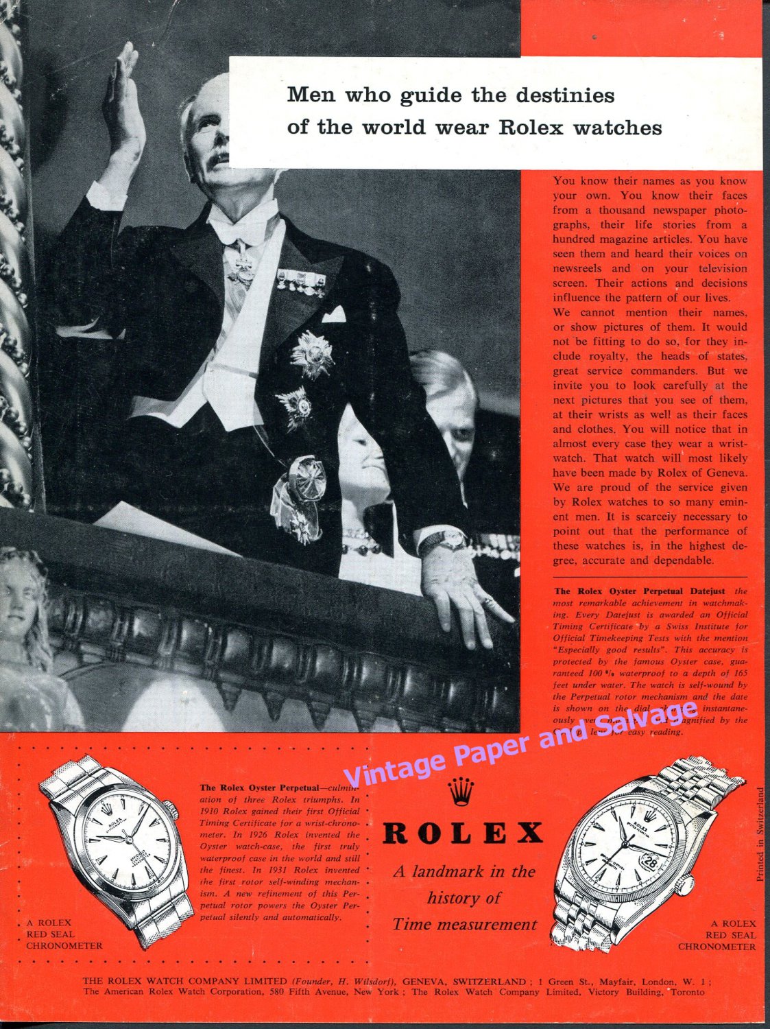 1960 Rolex Watches Worn By Men Who Guide Destinies of the World Swiss ...