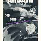 1957 Ardath Waterproof Watch Advert Under Water Swimming Vintage Swiss Print Ad