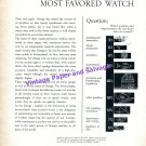 1955 Omega Switzerland's Most Favored Watch Swiss Print Ad Omega Watches Company