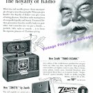 1949 Zenith Trans-Oceanic Radio 1940s Print Ad Advertisement Zenith Zenette