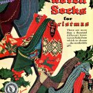 1949 Interwoven Stocking Co. Socks for Christmas 1940s Print Ad Advertisement