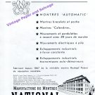 1951 National Watch Company Manufacture de Montres National SA Swiss Print Ad 1951 National Watch Company Manufacture de Montres National SA Swiss Print Ad