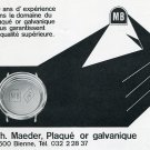 1969 Th. Maeder Bienne Switzerland Theodore Maeder MB Horology Horlogerie Advert