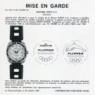 1969 Fortis Flipper Watch Advert Mise en Garde Montres Fortis SA Swiss Print Ad