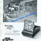 1948 Arthur Imhof Clock Company Roll Top Travelling Clock Advert Swiss Print Ad
