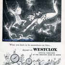 1956 Westclox Clock Company Circus Acrobats Trapeze Big Ben Baby Ben 1950s Print Ad Advert