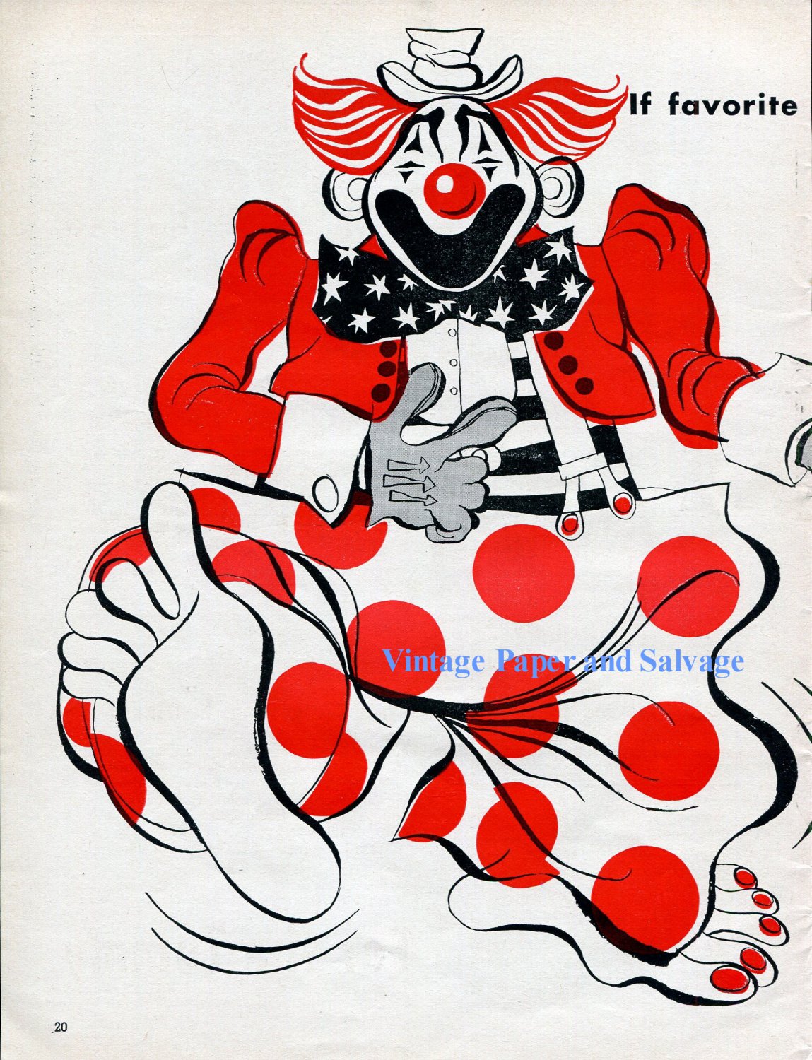 1956 Tums for the Tummy Circus Clown Upset Stomach Heartburn Vintage 1950s Print Ad Advert
