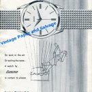 1961 Exactus Watch Company On Land, in the Air or Sailing Seas Swiss Print Ad