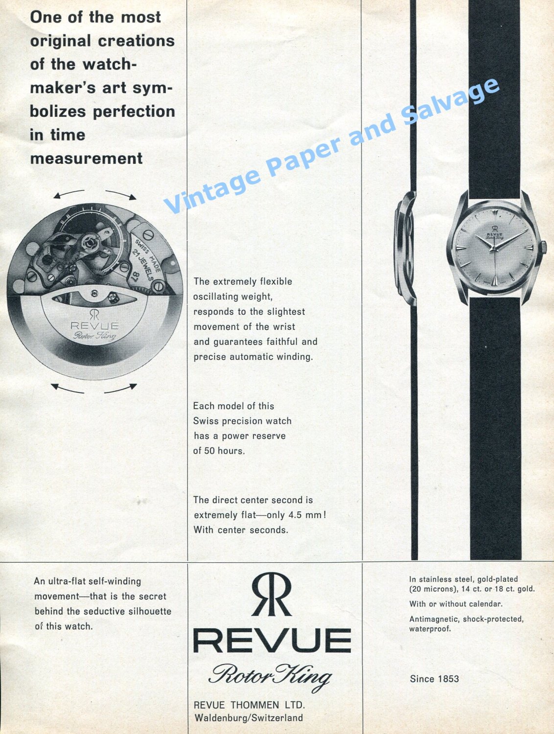 Revue thommen vintage discount watches