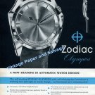 1961 Zodiac Olympos Automatic Watch Advert Zodiac Watch Company Swiss Print Ad 1961 Zodiac Olympos Automatic Watch Advert Zodiac Watch Company Swiss Print Ad