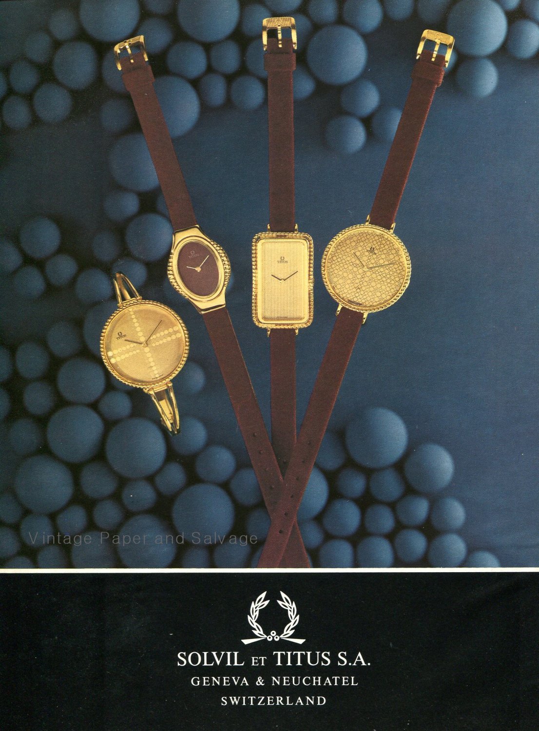 1976 Titus Watch Company Solvil et Titus Switzerland Swiss Print Ad Advert