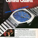 1976 Certina Quartz Watch Advert On the Verge of Absolute Accuracy Swiss Ad