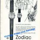 1965 Zodiac Corsair Automatic Watch Advert Swiss Print Ad Publicite Switzerland