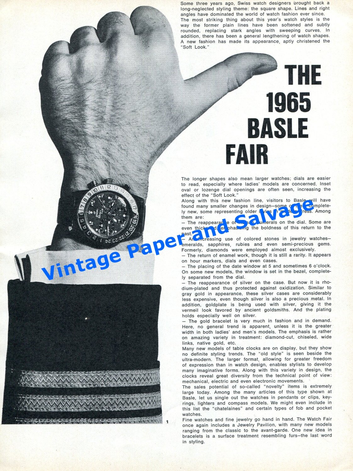 1965 Basel Heuer-Leonidas Rolex Omega Patek Philippe Vulcain Swiss Watch Fair