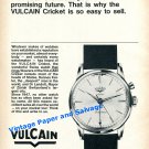 1964 Vulcain Cricket Watch Advert Brilliant Past Promising Future Vintage 1960s Swiss Print Ad