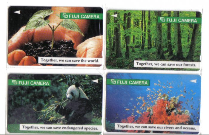 Fuji natural (mint) Phonecard Limited Edition. Set of 4
