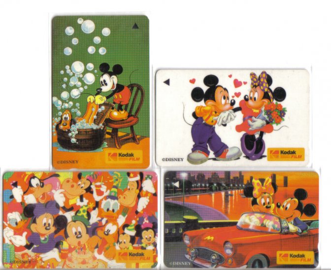 Mickey & Minnie Phonecard (mint) set of 4. Limited Edition