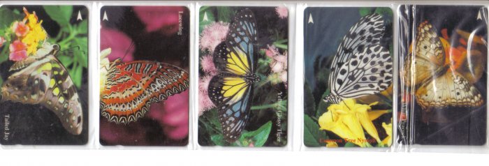Butterfly Used phonecard set of 5