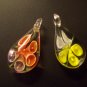 Glass Flower Necklace Pendants Set