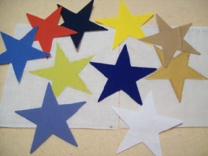 ST006 IRON ON STARS APPLIQUE YOUR CHOICE SOLID COLOR