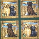 WILDLIFE PRINTS FABRIC PILLOW PANEL FOUR IN ONE YARD DOGS LIFE LABARADOR