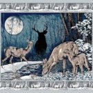 WILDLIFE PRINTS FABRIC PANEL 45 INCH BY 36 INCH Moonlight Serenade WALL HANGING