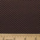one yard Pin Dot Polka Dots 45" 100% Cotton Quilt Fabric Cocoa Brown free ship