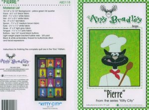 AMY BRADLEY Kitty City Quilt kit PIERRE fabric FUSIBLE EMBELLISHMENTS COMPLETE