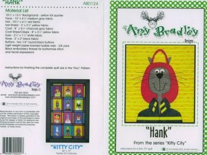 AMY BRADLEY Kitty City HANK Quilt Block Pattern only free ship