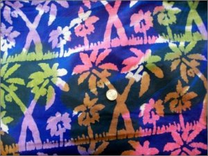 BATIK FABRICS MARSHALL DRY GOODS PALM TREES MULTI COLORED WITH ROWS
