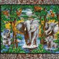 Wall Hanging Panel Animal Elephant Social Africa COTTON FABRIC 44'' x 35'' panel