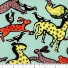 Half yard 100% Cotton Fabriquilt Sara Trail Folk Heart Folk Art Animals
