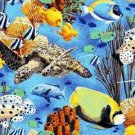 Coral Seas Allover Tropical Fish Print Marshall Dry Goods fat quarter COTTON