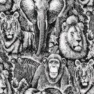 Animal Print Jungle Etched Jungle Allover tan  Marshall Dry Goods 100% COTTON