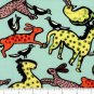 one yard 100% Cotton Fabriquilt Sara Trail Folk Heart Folk Art Animals