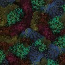 100% Cotton Quilt Shop half  YARD Misty Light Floral on Black for RJR by Yuko