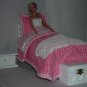 Doll bed comforter set - pink