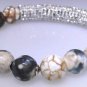 New elastic fashion bracelet with faceted Agate beads, sparkle bar