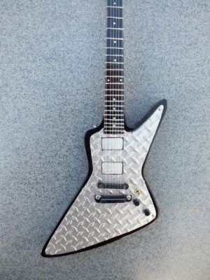 RGM96 James Hetfield Diamond Plate Explorer Miniature Guitar