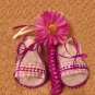 BEAUTIFULBABY SANDALS WITH MATCHING HEADBAND